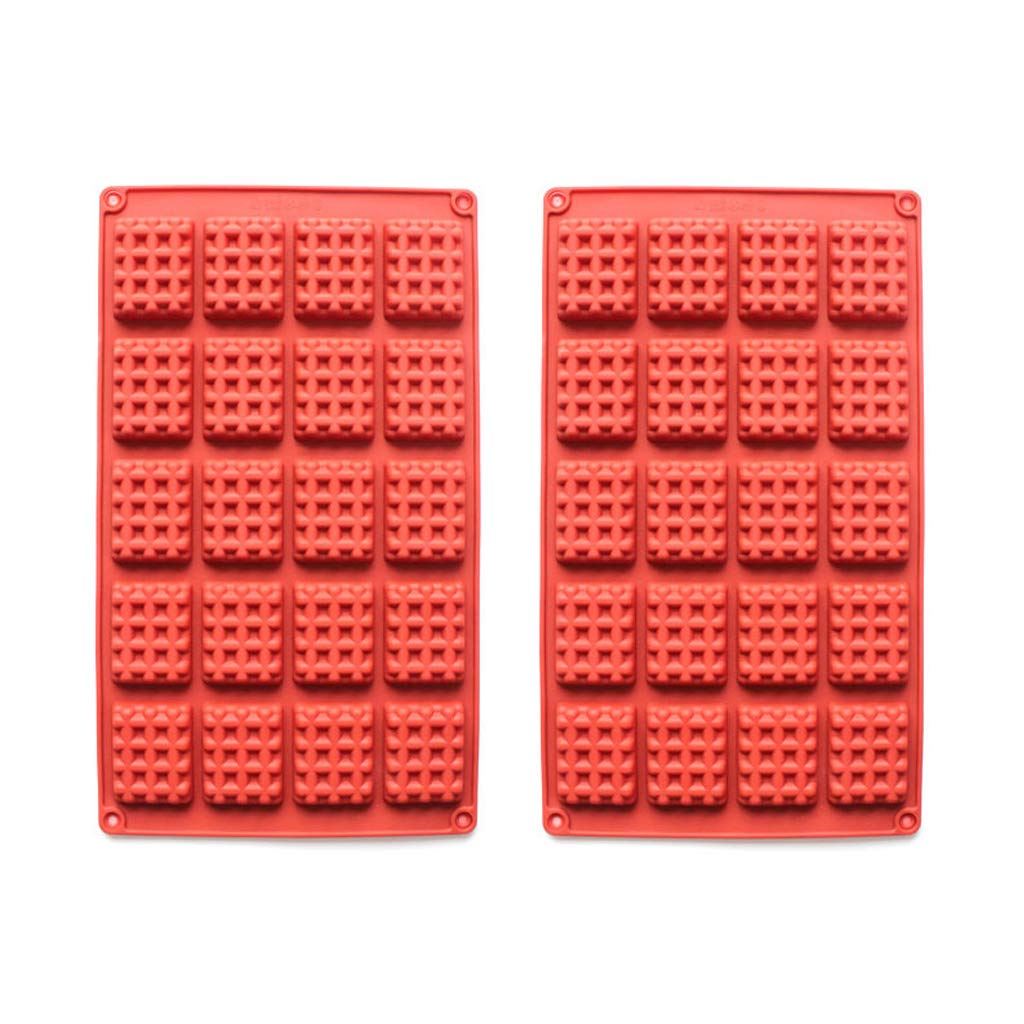 2-Piece Silicone Waffle Mold Set - Nonstick Baking Molds for Cakes, Cookies & Chocolate - Perfect for Home Baking, Party Desserts & DIY Treats