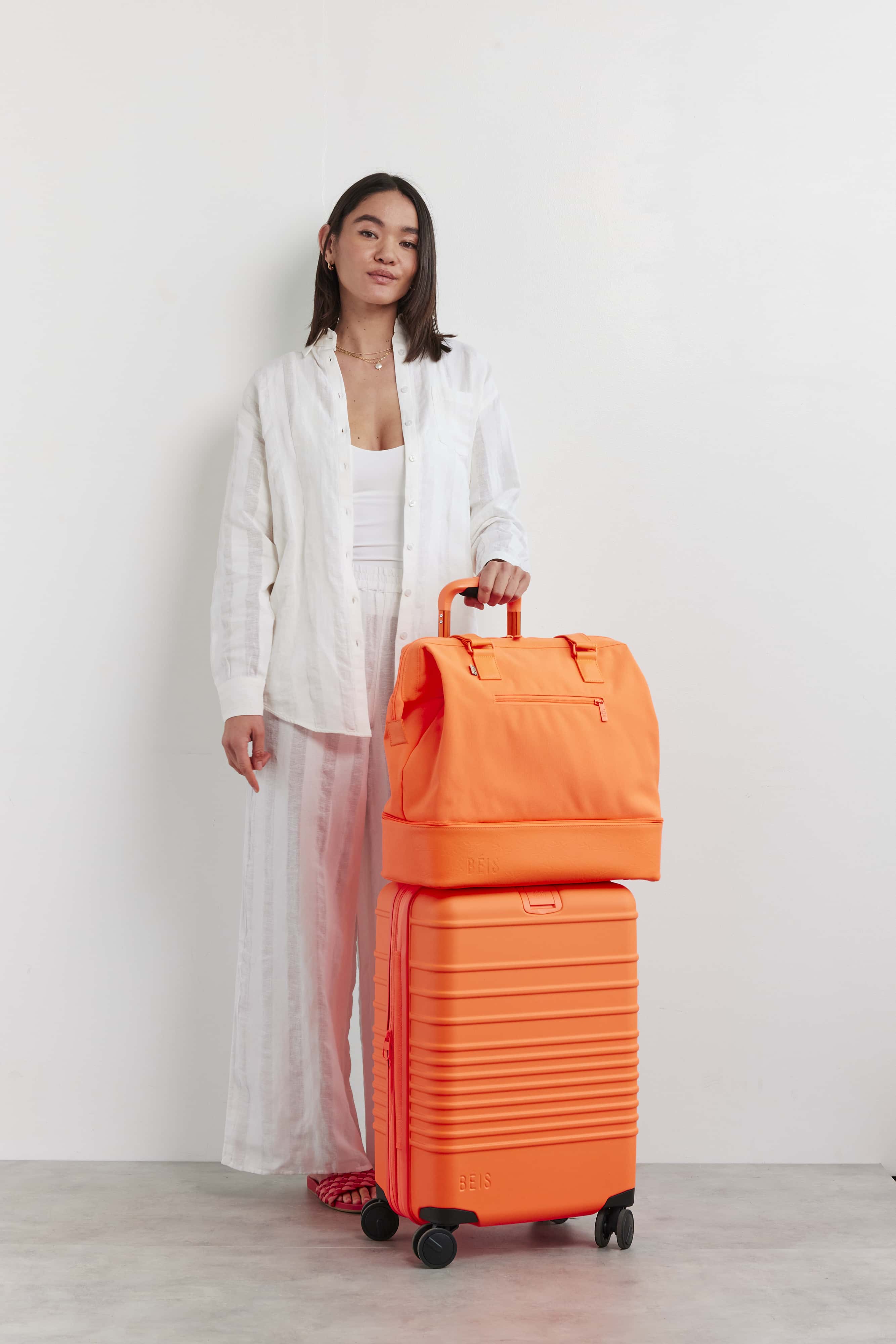 Mini Weekender Bag in Creamsicle - Stylish & Compact Travel Duffel for Weekend Getaways, Gym, or Overnight Trips