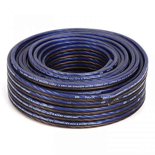 NVX XWS1275 75ft 12 Gauge Oxygen-Free Copper EnvyFlex Speaker Cable - Premium Audio Wire for Home Theater & Stereo Systems