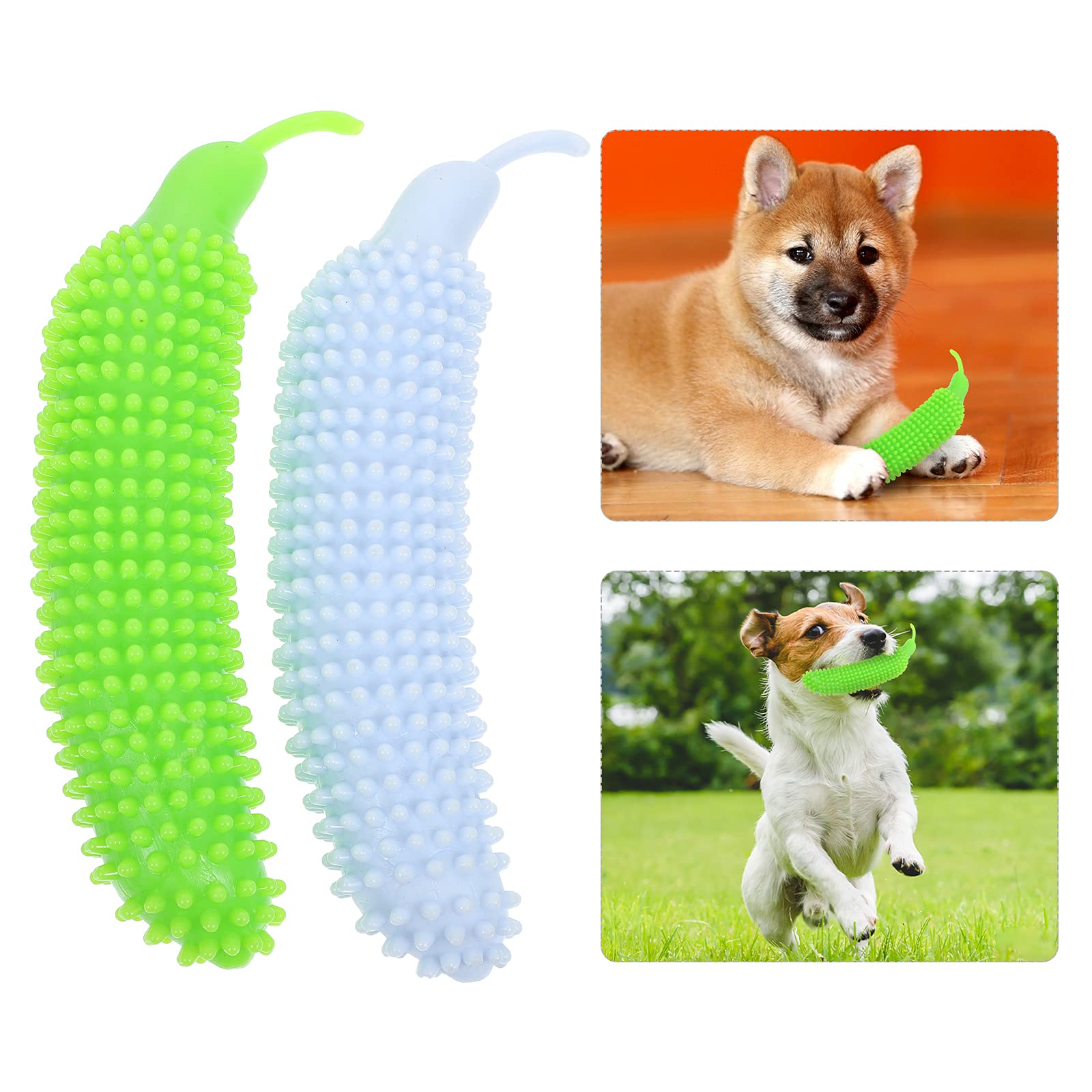 2Pcs Dog Teething Toys for Puppies - Funny Pet Chew Toys for Anxiety Relief & Dental Cleaning - Durable Puppy Supplies for Small & Medium Dogs - Perfect for Training, Playtime & Stress Relief