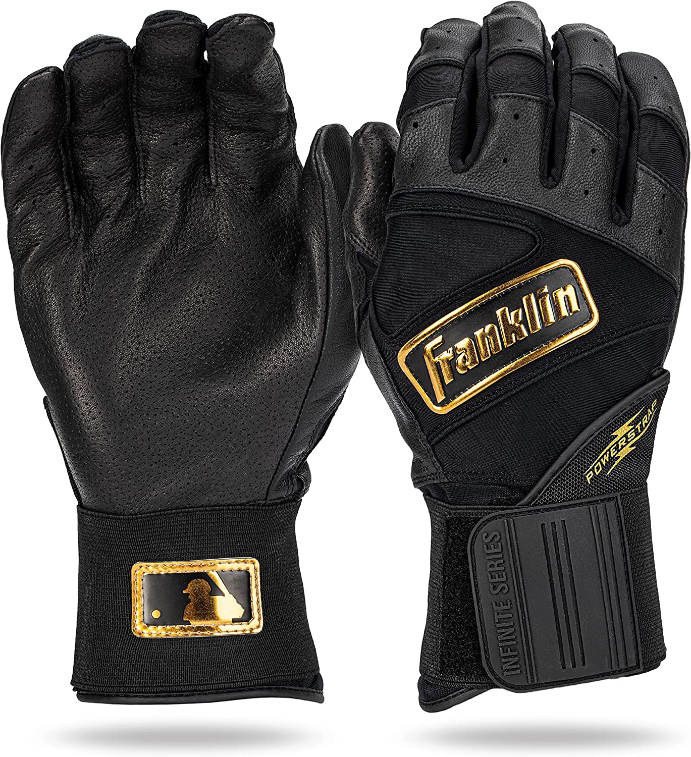 Franklin Powerstrap Infinite Series Adult Batting Gloves - Baseball & Softball Training Gloves for Hitting, Fielding & Practice - Durable & Comfortable Grip for Men & Women