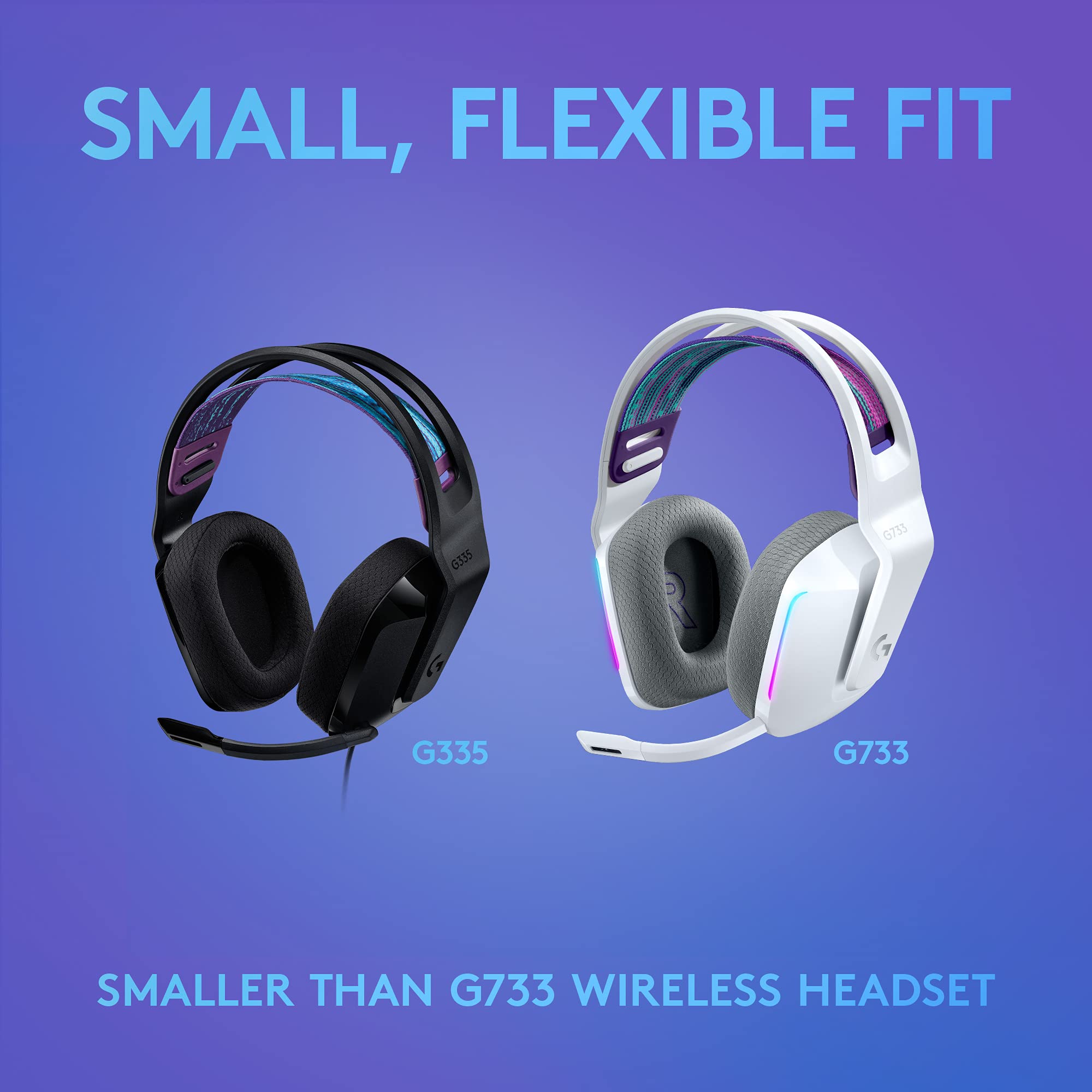Logitech G335 Wired Gaming Headset with Flip-to-Mute Mic - Lightweight Over-Ear Headphones with Memory Foam Earpads, 3.5mm Audio Jack - Compatible with PC, PS4, PS5, Xbox, Nintendo Switch (Black) - Perfect for Competitive Gaming, Streaming & Online Classes