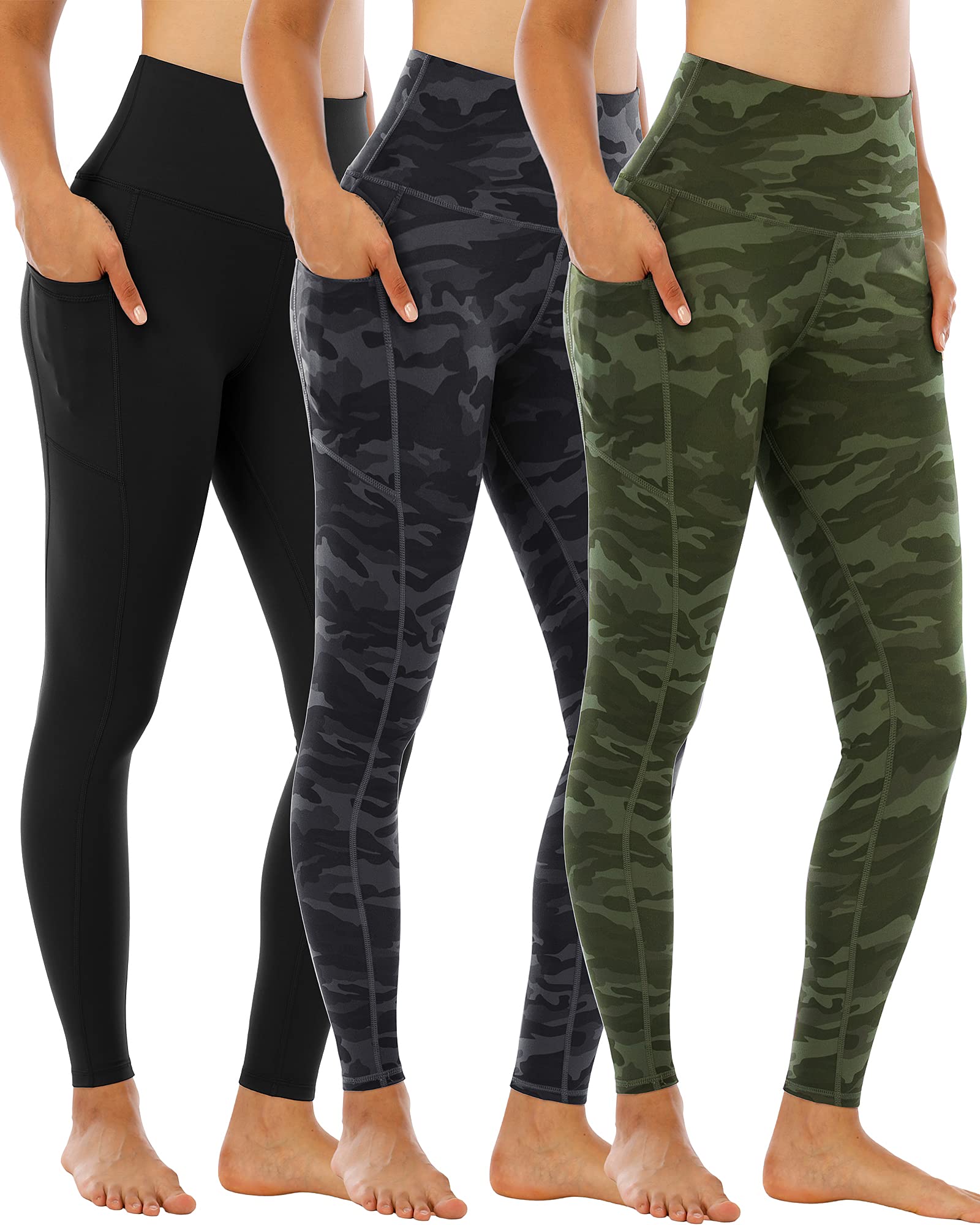CHRLEISURE Women's High Waisted Yoga Pants with Pockets - Tummy Control Workout Leggings for Running, Gym & Lounge Wear