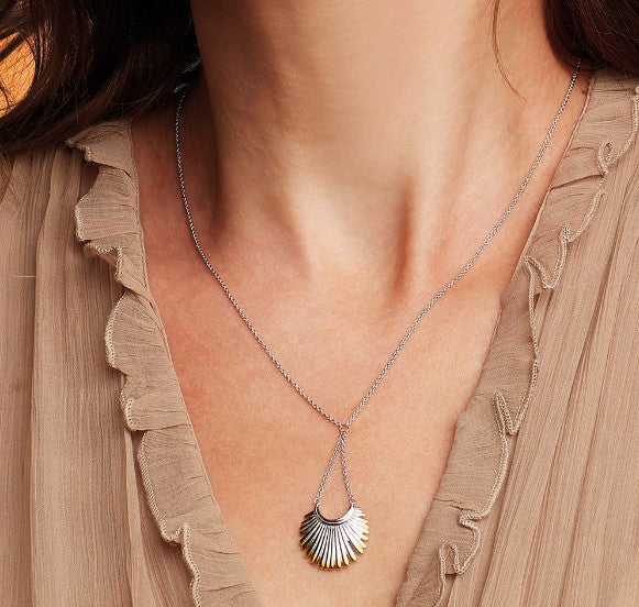 Elegant Golden Fan Chandelier Necklace - Vintage Inspired Jewelry for Women | Perfect for Evening Parties, Weddings & Special Occasions