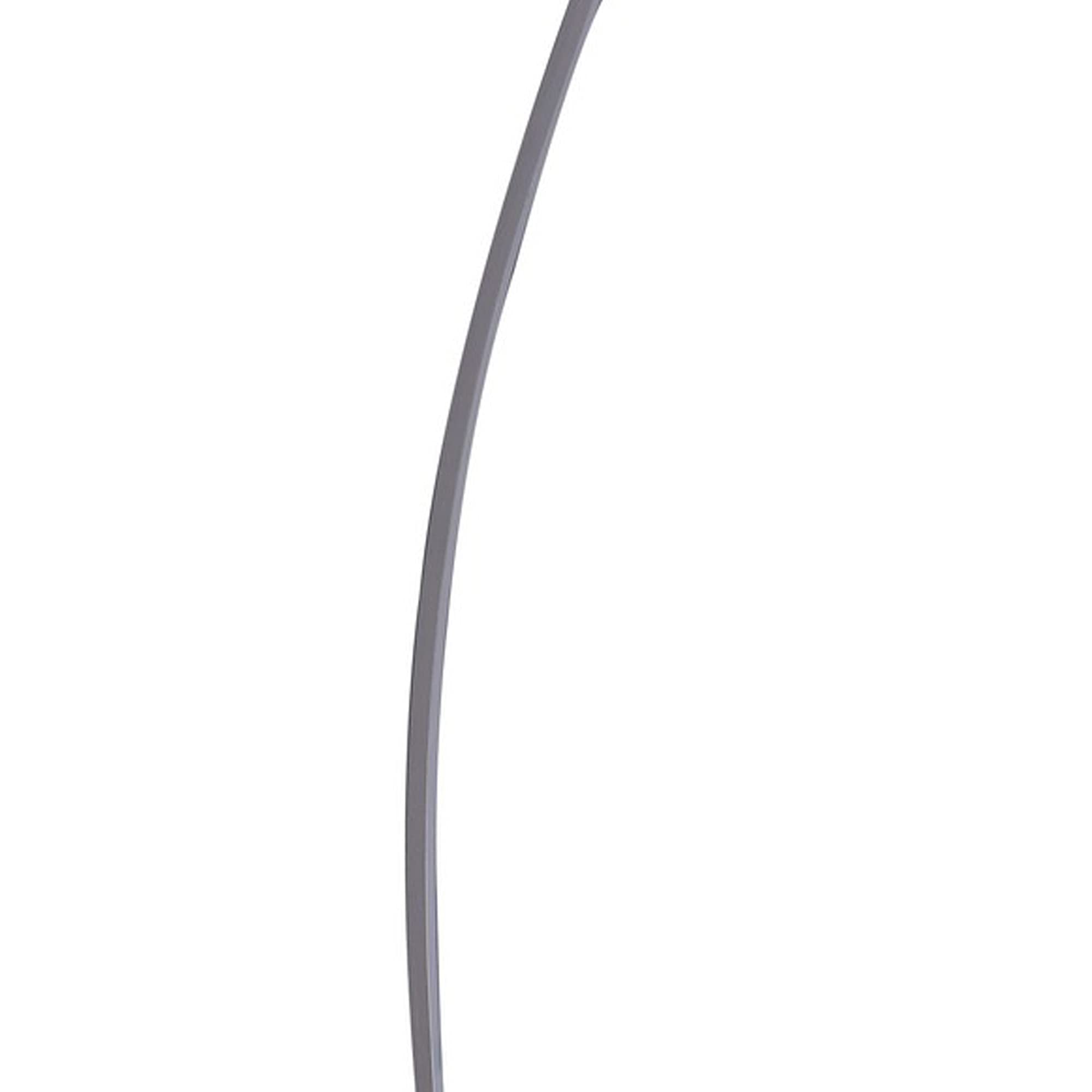 Benzara BM240345 Modern Floor LED Lamp with Brushed Silver Metal Arched Design - Elegant Lighting for Living Room, Bedroom, or Office Decor