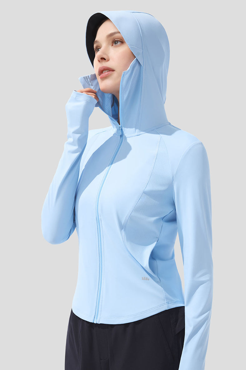 Stylish Women's Cooling Slim Fit Sun Jacket UPF 100+ UV Protection - Perfect for Beach, Hiking & Outdoor Activities