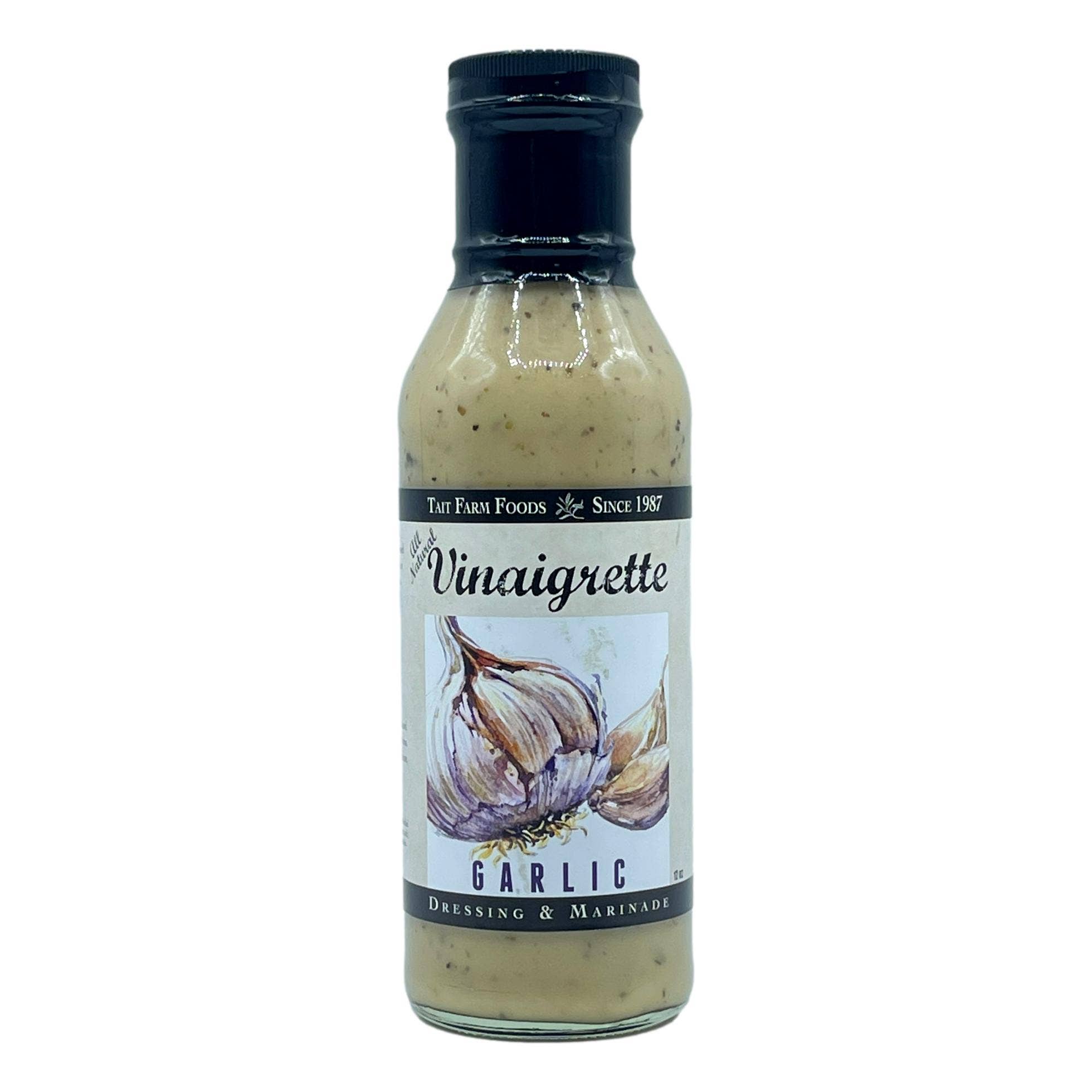 Organic Garlic Vinaigrette Salad Dressing - Premium Cold-Pressed Olive Oil & Fresh Garlic - Perfect for Salads, Marinades & Dipping Sauces - Gluten-Free & Vegan Friendly