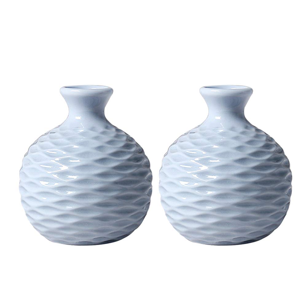 Yardwe 2-Pack Ceramic Flower Vases - Elegant Small Porcelain Vases for Home Decor, Wedding Centerpieces & Tabletop Displays | Perfect for Fresh Flowers, Artificial Arrangements & Interior Design
