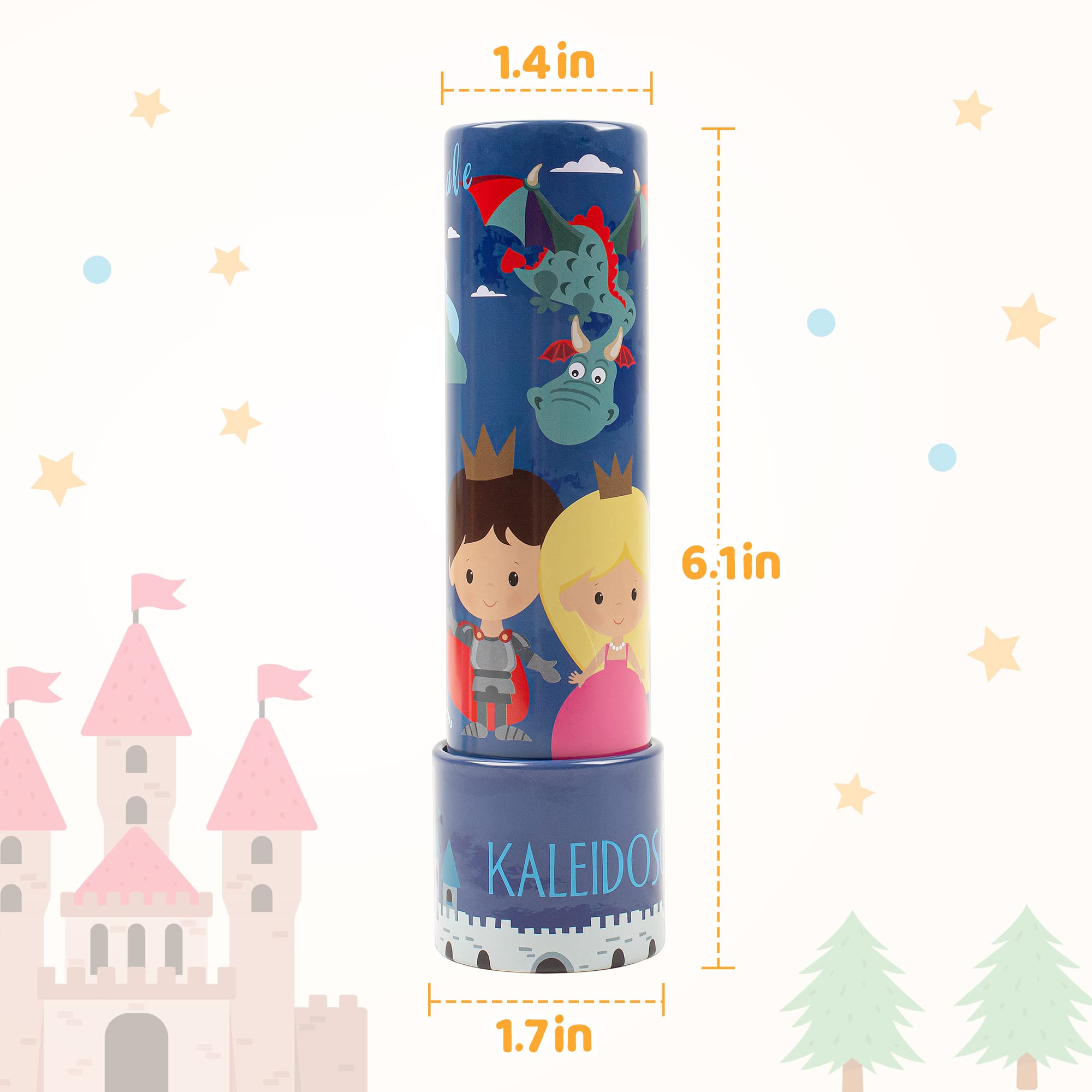 D-FantiX Classic Tin Kaleidoscope 2-Pack - Retro Educational Toys for Kids Birthday & Christmas Gifts