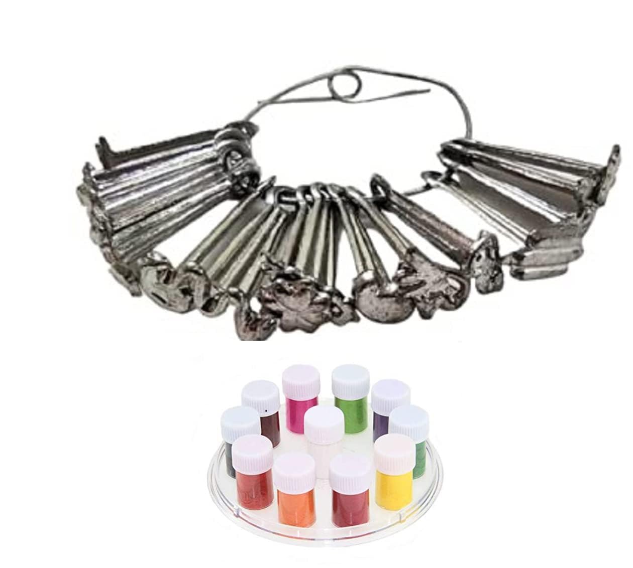 Premium Metal Bindi Mould Punch for Baby Makeup - 16 Color Variants with Free Multi-Colored Tika Bindi - Perfect for Baby Ceremony, Festivals & Traditional Indian Makeup