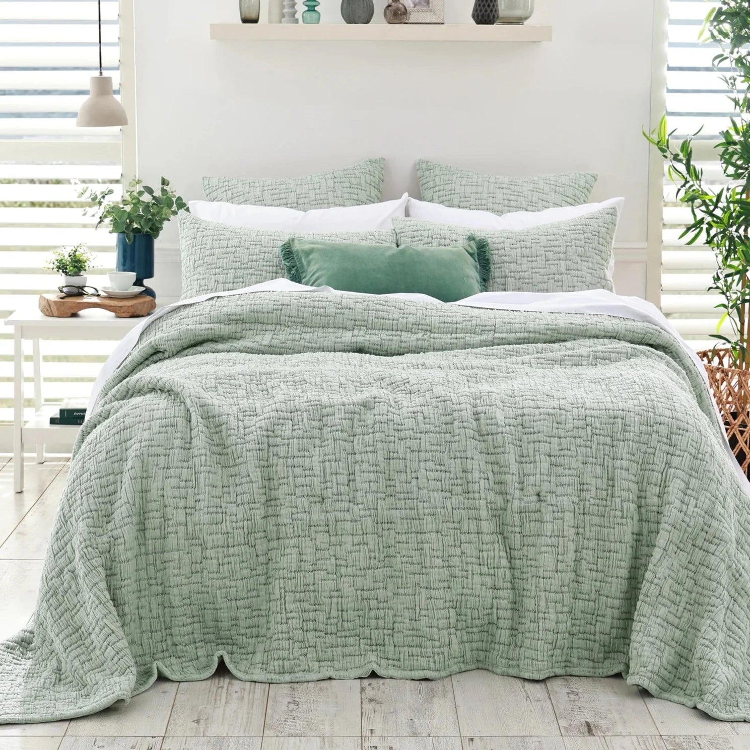 Livie Mist Coverlet Set by MM Linen - Soft & Breathable Bedding for All Seasons | Perfect for Guest Rooms, Master Bedrooms & Cozy Home Decor