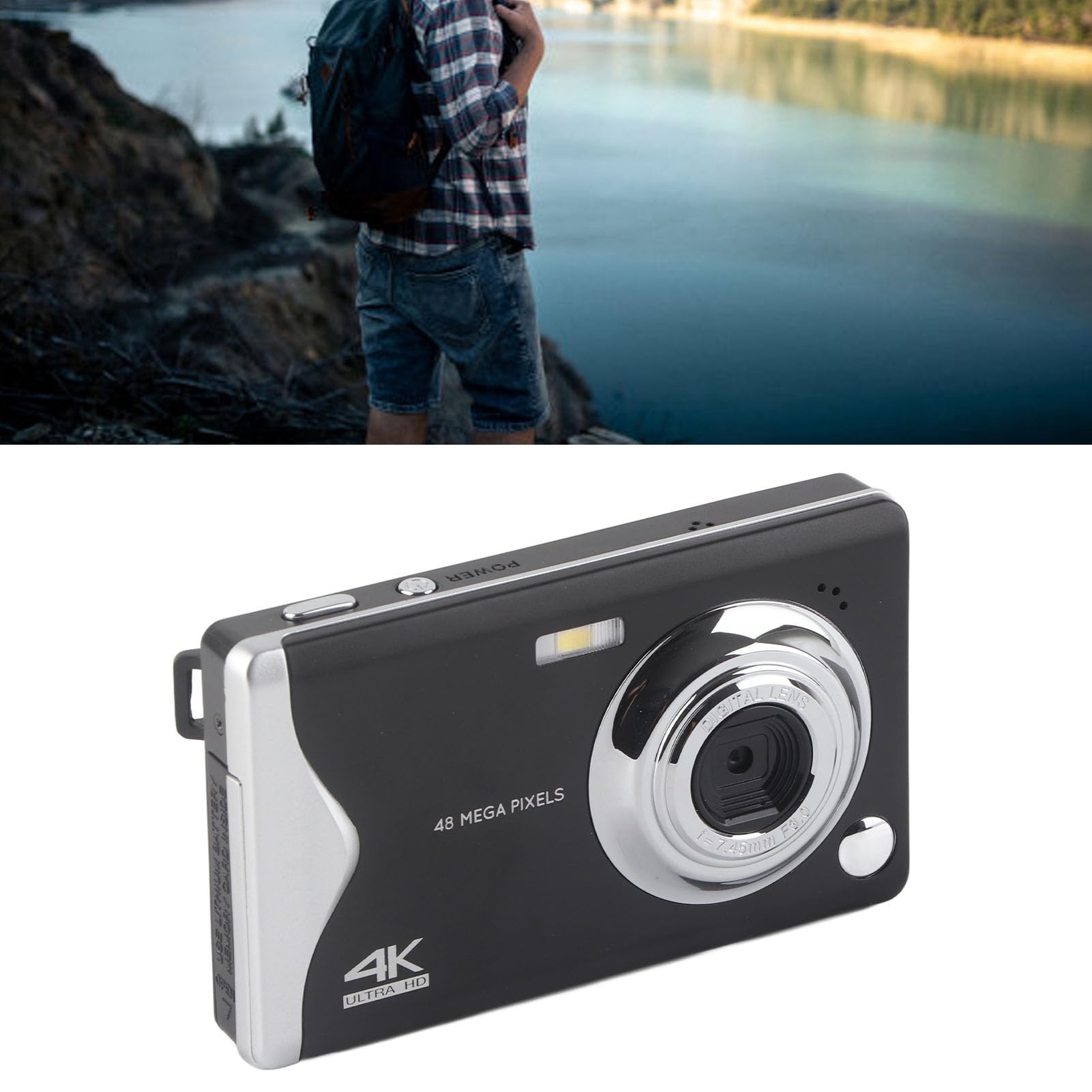 4K HD Digital Camera with Auto Focus - 3 Inch Large Screen, Lightweight & Portable for Students & Beginners - Perfect for Travel, Vlogging & Everyday Photography