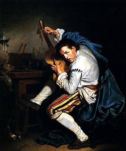 Jean Baptiste Greuze 1755 French Guitarist Painting - Large Canvas Reproduction for Music Lovers & Home Decor | Vintage Art Print for Living Room, Bedroom & Office