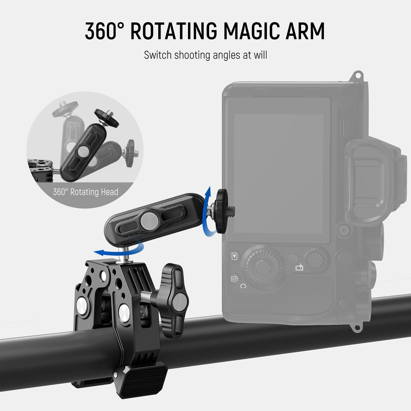 NEEWER ST83 Super Clamp with 3 Dual Ballhead Magic Arm - Heavy Duty Camera Mount for DSLR, Video, Lighting Equipment - Perfect for Photography, Videography, and Studio Setup
