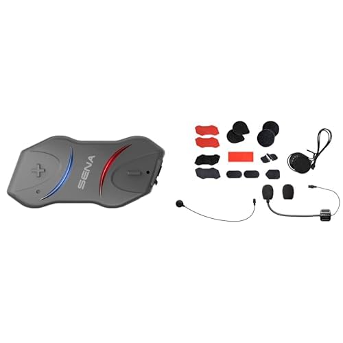 Sena SMH10R Low Profile Motorcycle Bluetooth Headset & Intercom System with Accessory Kit - Wireless Communication for Riders, Group Riding & GPS Navigation
