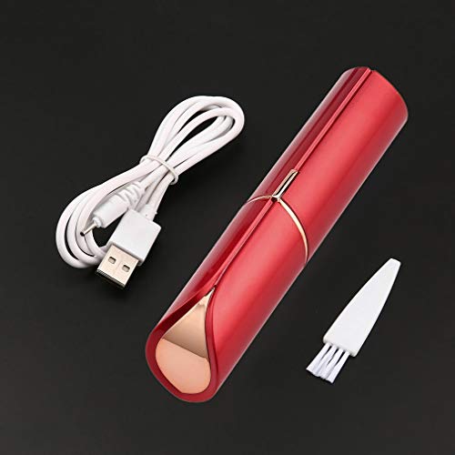 Painless Facial Hair Removal Mini Razors for Women - USB Rechargeable Waterproof Women's Shaver for Body & Face Hair Removal (Red) - Perfect for Travel, Gym & Quick Touch-Ups