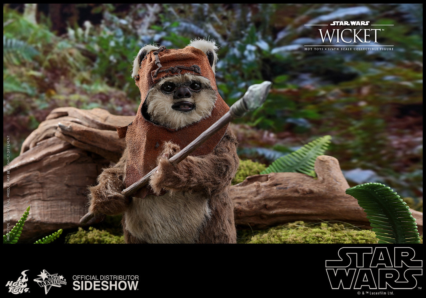 Hot Toys Star Wars Episode VI Return of The Jedi Ewok Wicket 1/6 Scale Collectible Action Figure - Perfect for Display, Photography & Star Wars Fans Collection