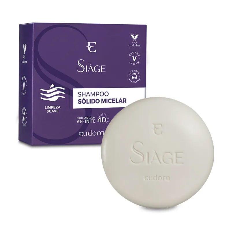Eudora Siàge Micellar Solid Shampoo Bar 90g (3.17 oz) - Natural Hair Cleanser for All Hair Types, Travel-Friendly & Eco-Friendly Shampoo for Daily Use at Home or On The Go