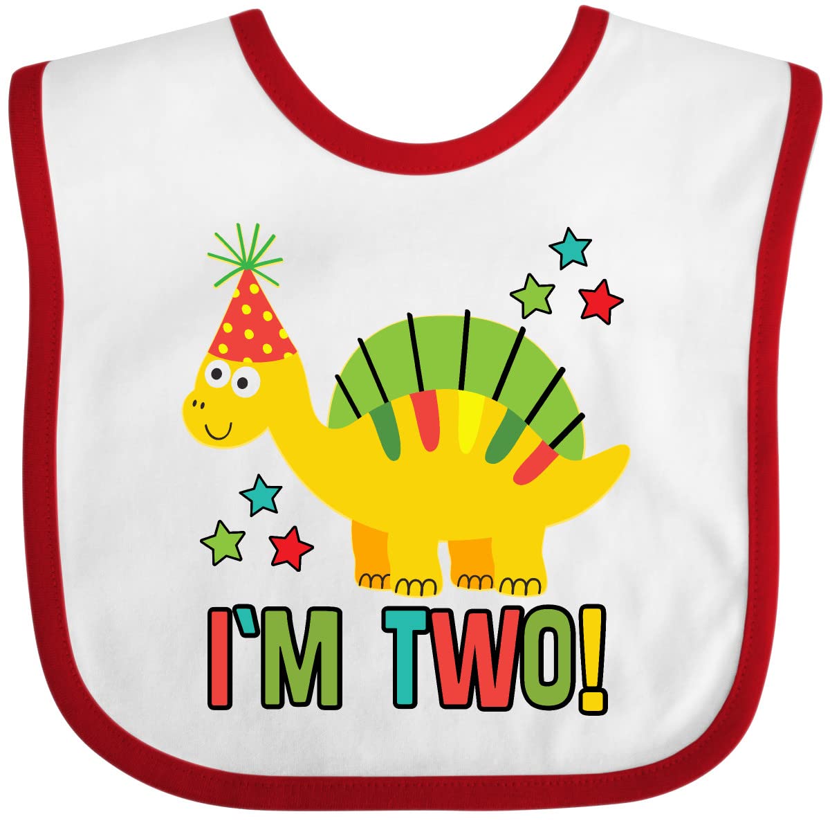 Inktastic Dinosaur 2nd Birthday Outfit - Cute 2 Year Old Party Clothes & Baby Bib Set for Toddlers - Perfect for Birthday Celebrations, Photo Shoots & Special Occasions