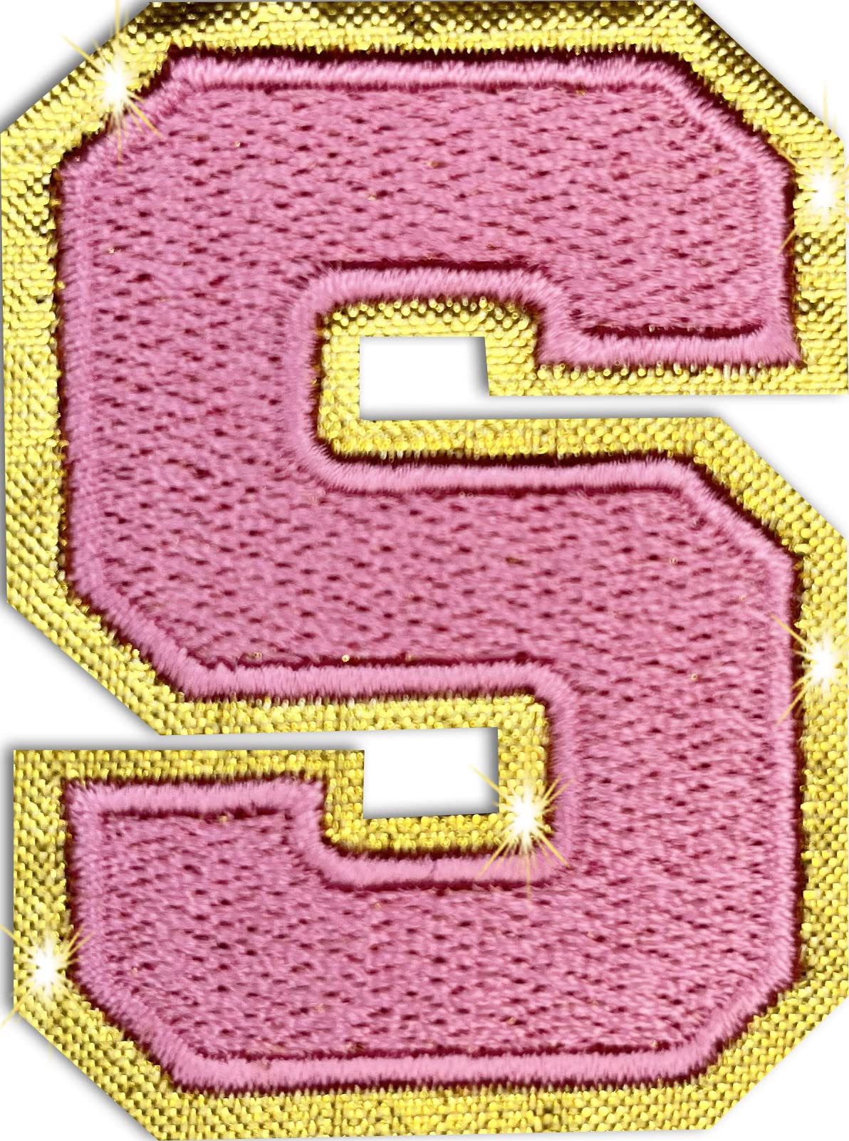 Premium Iron On Patches - Pink Letter S (3 Pack) - 1.9 Inch Alphabet A-Z Sewing Patches for DIY Clothing, Jackets, Bags & Accessories - High Quality Embroidered Applique for Customization & Repair