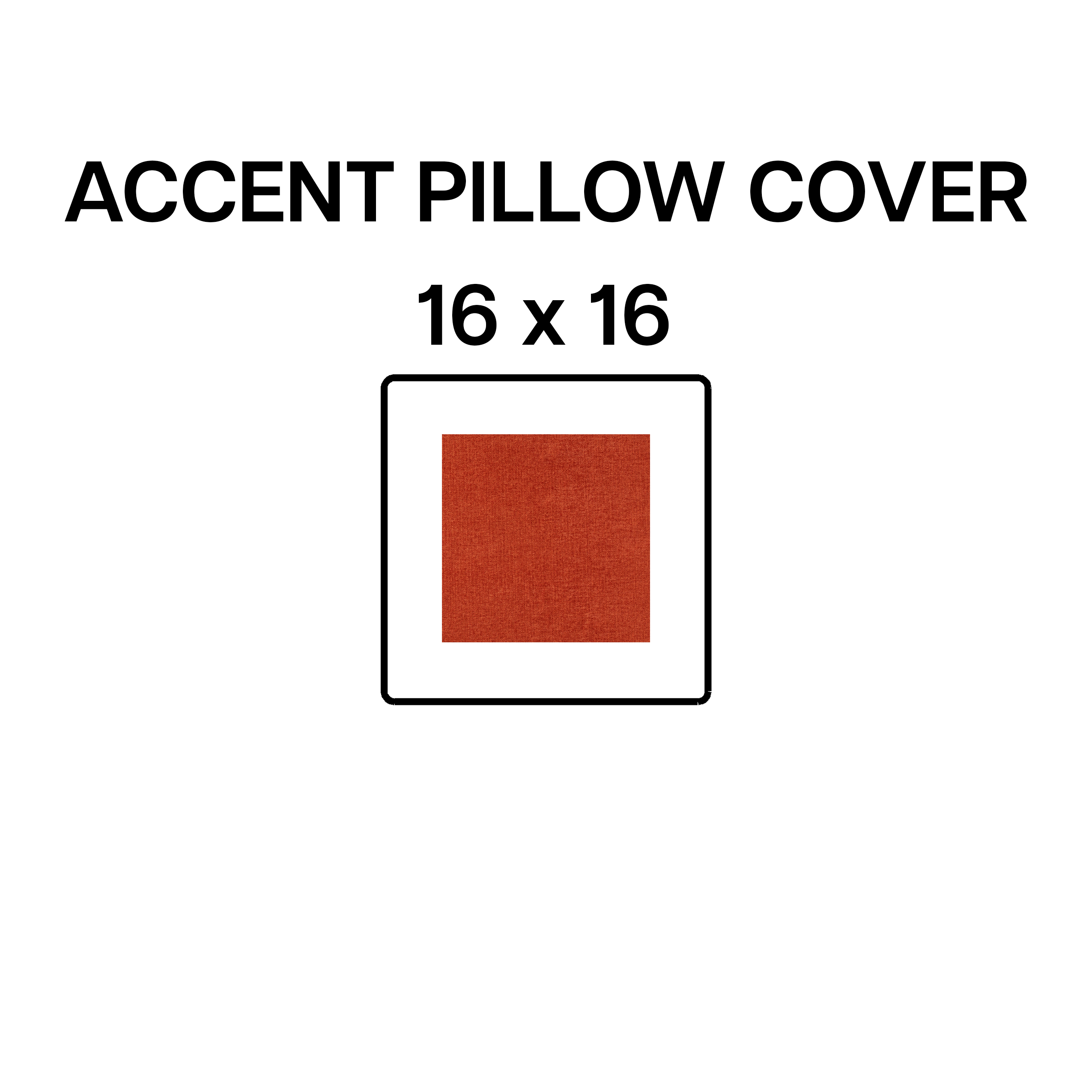 16x16 Terracotta Accent Pillow Cover - Soft Decorative Throw Pillow Case for Sofa, Bed & Couch - BP 640 69 Home Decor
