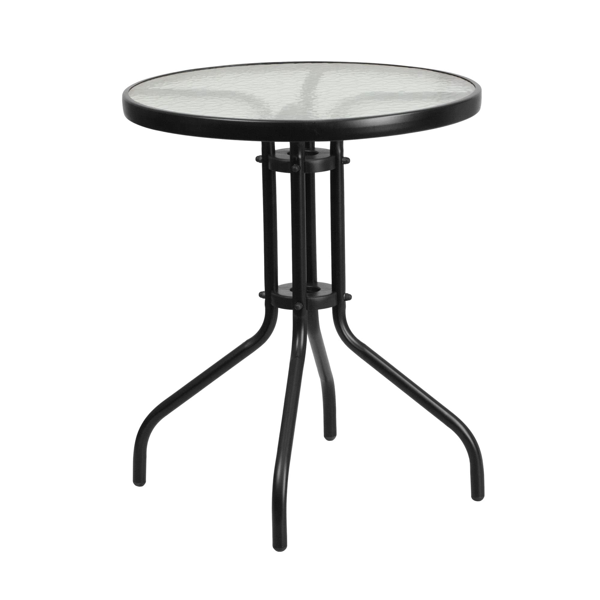 Flash Furniture Brazos 3-Piece Outdoor Patio Dining Set with 2 Gray Flex Comfort Stackable Chairs & 23.75