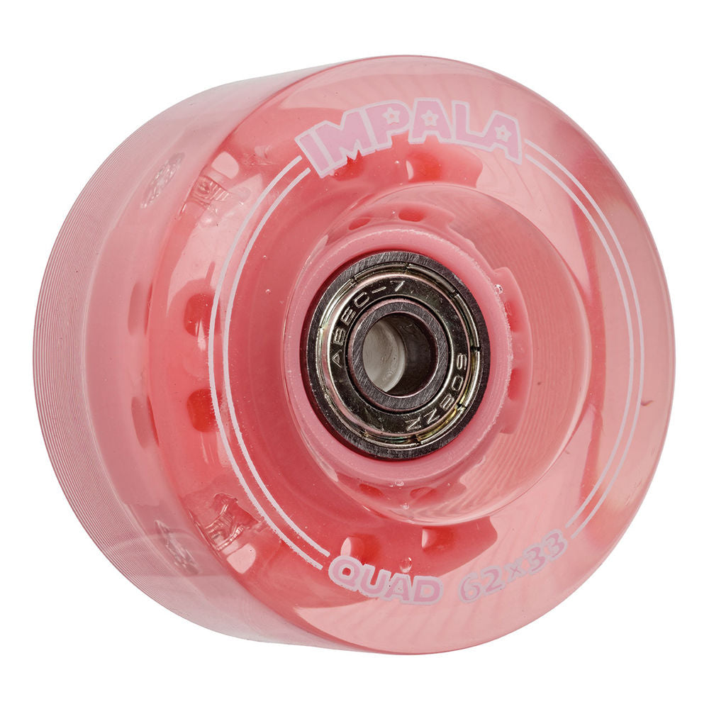 Impala 62mm Light Up Quad Roller Skating Wheels - 4 Pack for Night Skating, Rink & Outdoor Use