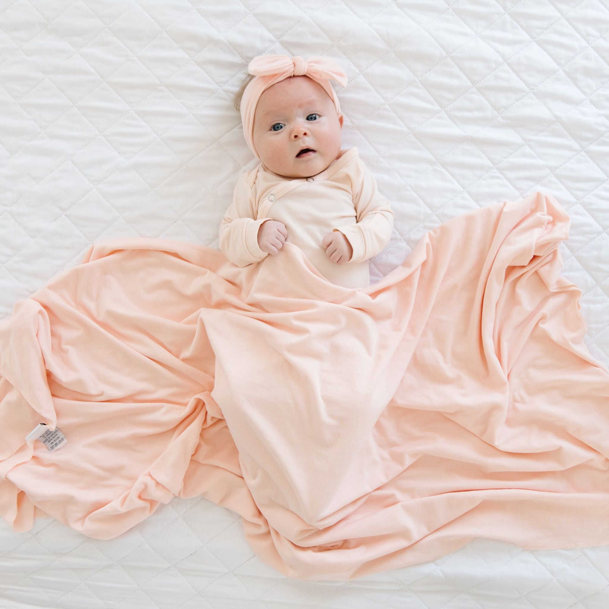 Soft Newborn Knotted Gown in Blush Pink - Comfortable Baby Sleepwear for Hospital, Home & Photo Shoots