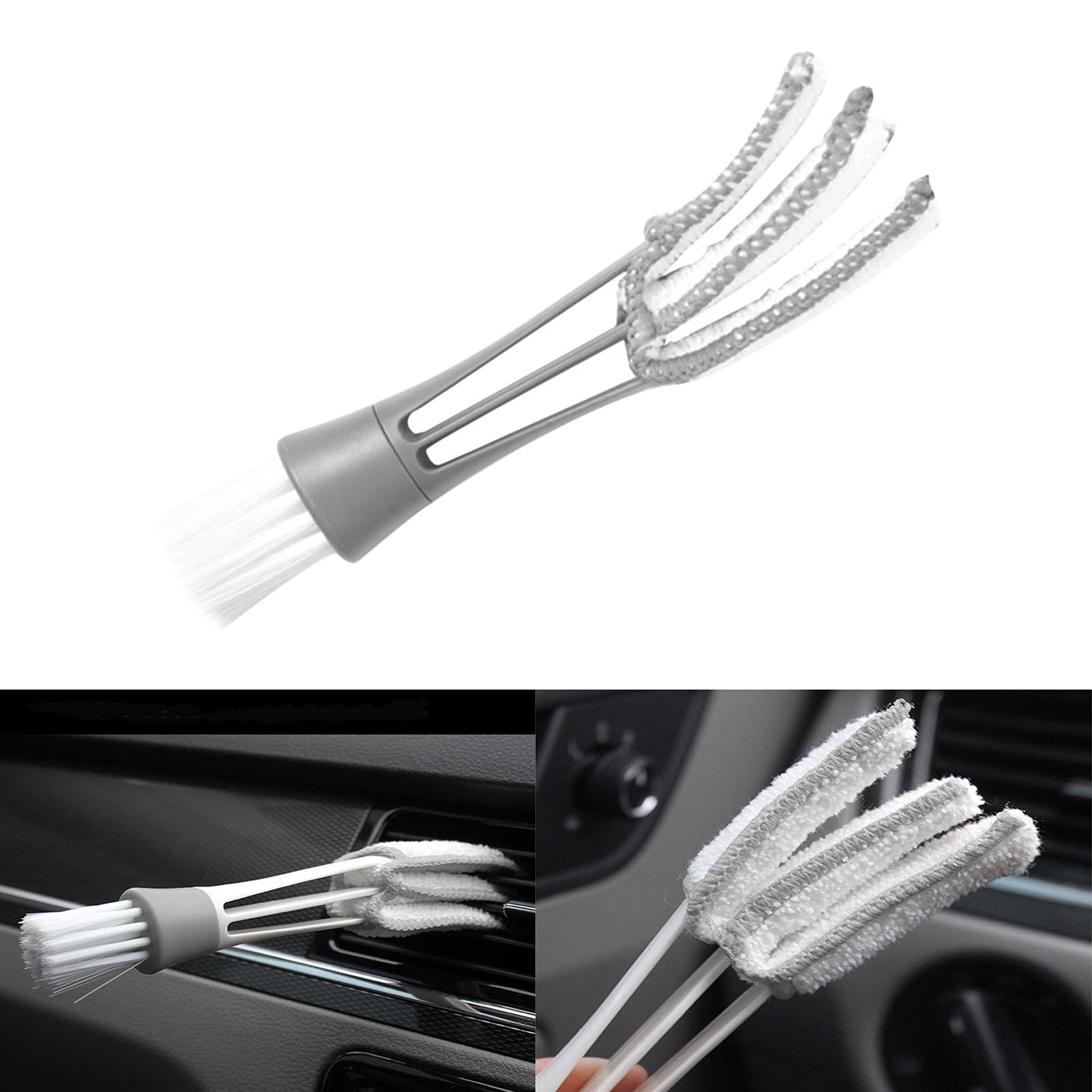 OUYI Car Cleaning Brush Set - Multi-Purpose Auto Air Vent, Keyboard & Blind Dust Cleaner - Perfect for Car Detailing, Computer & Home Cleaning Accessories (B)