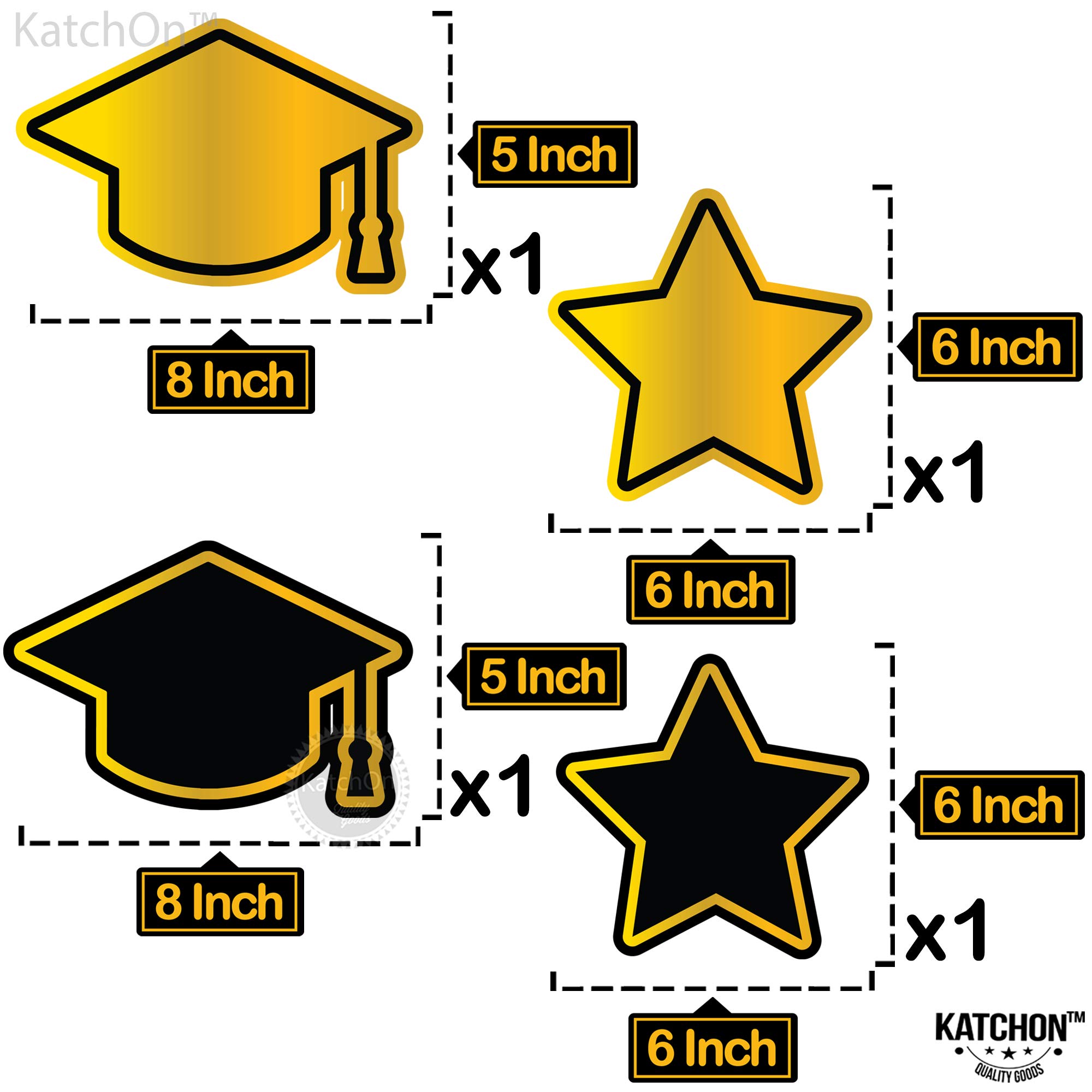 KatchOn Graduation Hanging Swirl Decorations - 35 Pack Black & Gold Party Decor for 2025 Graduation Ceremony | No DIY Required | Perfect for Graduation Parties, School Events & Photo Backdrops