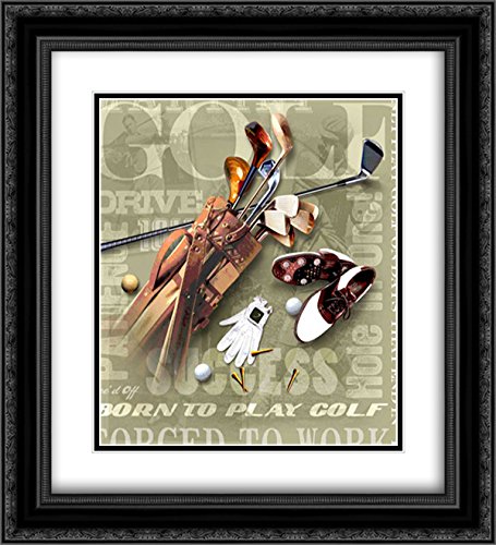 Jim Baldwin 15x16 Black Ornate Framed Double Matted Golf Art Print - Premium Museum Quality Wall Decor for Living Room, Office & Game Room