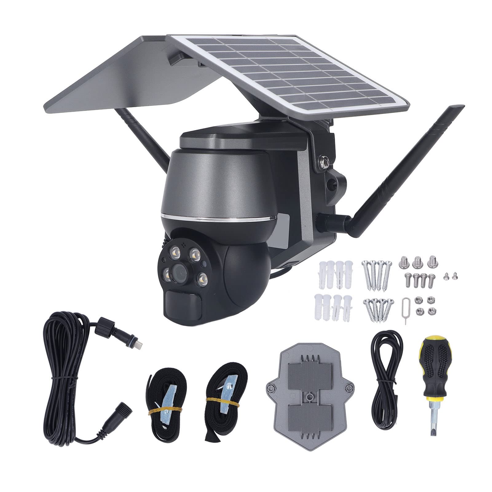 SEAFRONT Solar-Powered Wireless Outdoor Security Camera System - 1080P/3MP HD, 360° PTZ, Motion Detection, 2-Way Audio, 4G LTE Compatible (US Version) - Ideal for Home, Farm, Ranch & Business Surveillance