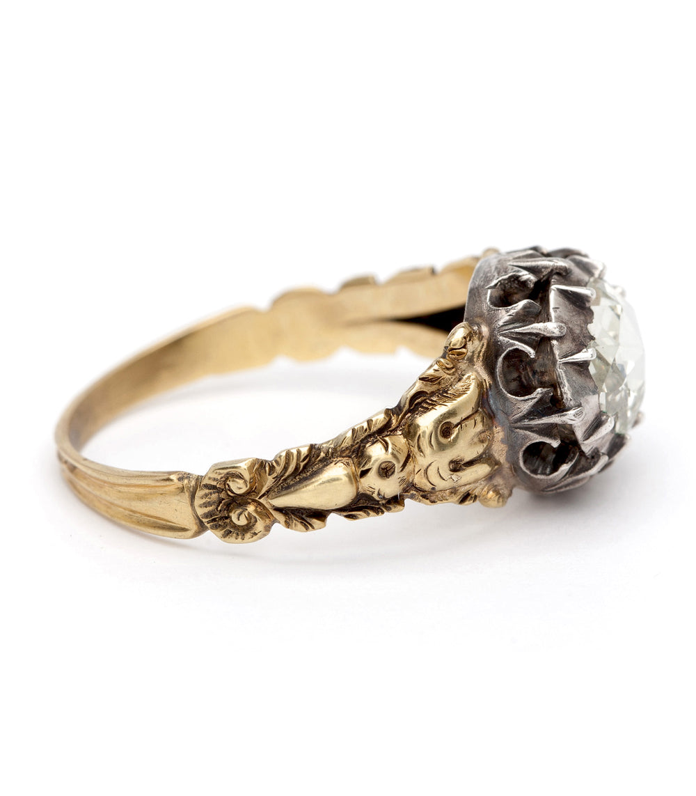 Regal Rose Cut Diamond Ring - Vintage Inspired 14K Gold Engagement Ring for Women - Perfect for Weddings, Anniversaries & Special Occasions