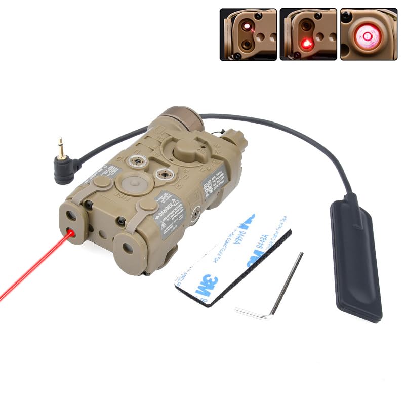 Tactical Red/Green Laser Sight with IR Light Illuminator - Night Vision Flashlight & IR Laser Combo | L3-NAGL Plastic Box Laser Sights | Pressure Switch (Constant/Momentary Modes) for 20mm Rail | Perfect for Hunting, Airsoft, and Tactical Operations
