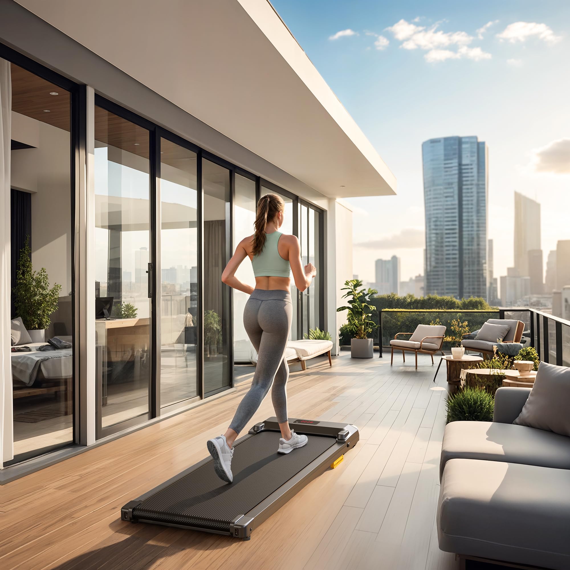 UREVO 2-in-1 Under Desk Treadmill & Walking Pad - Portable Electric Treadmill with Remote Control & LED Display for Home & Office Use - Perfect for Work from Home, Office Exercise & Small Space Workouts