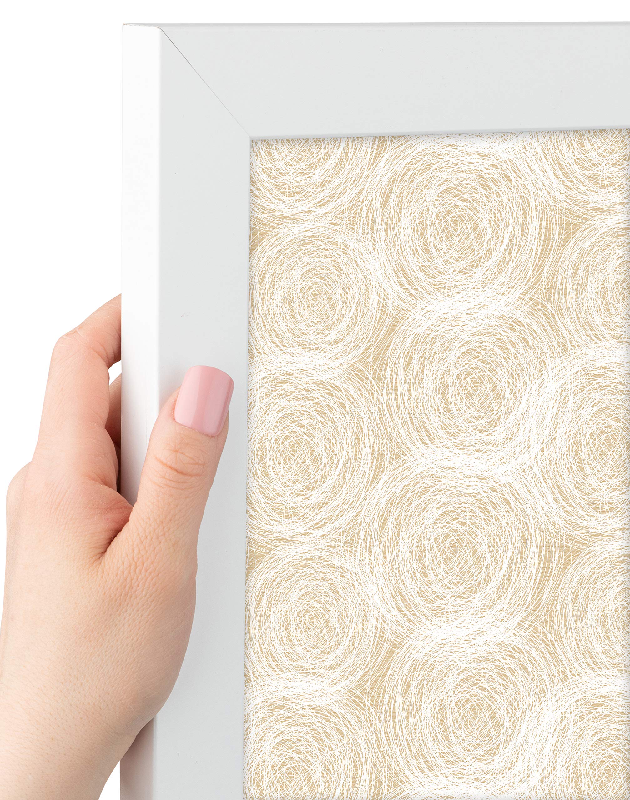 Custom 22x22 Inch Cork Bulletin Board with Fabric Canvas Finish - White Satin Frame for Office, Home, or Classroom Organization - PinPix ArtToFrames (PinPix-1925)