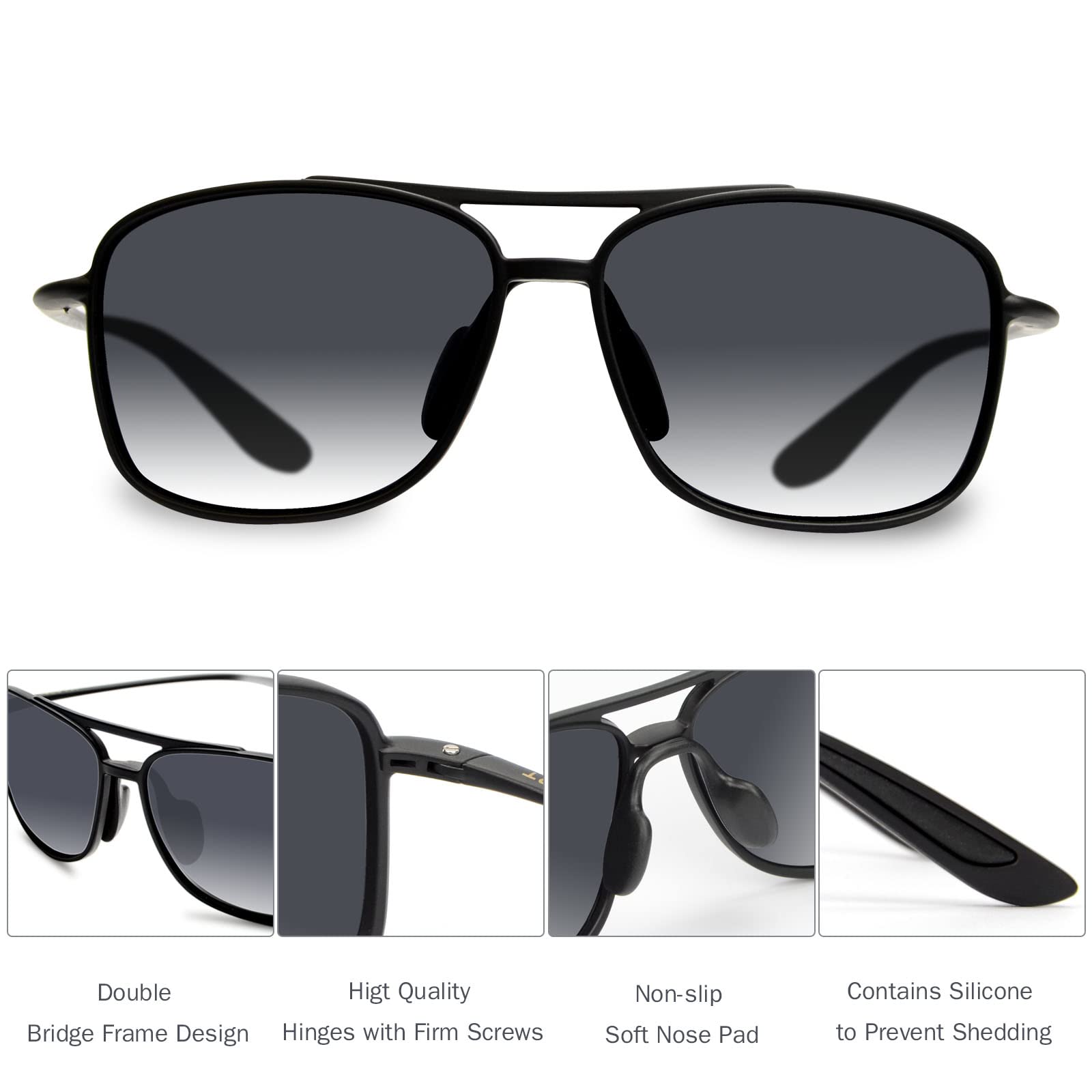 RAY&CI Polarized Aviator Sunglasses for Men & Women - UV Protection, Lightweight & Stylish - Perfect for Driving, Travel & Outdoor Activities RC-SR004