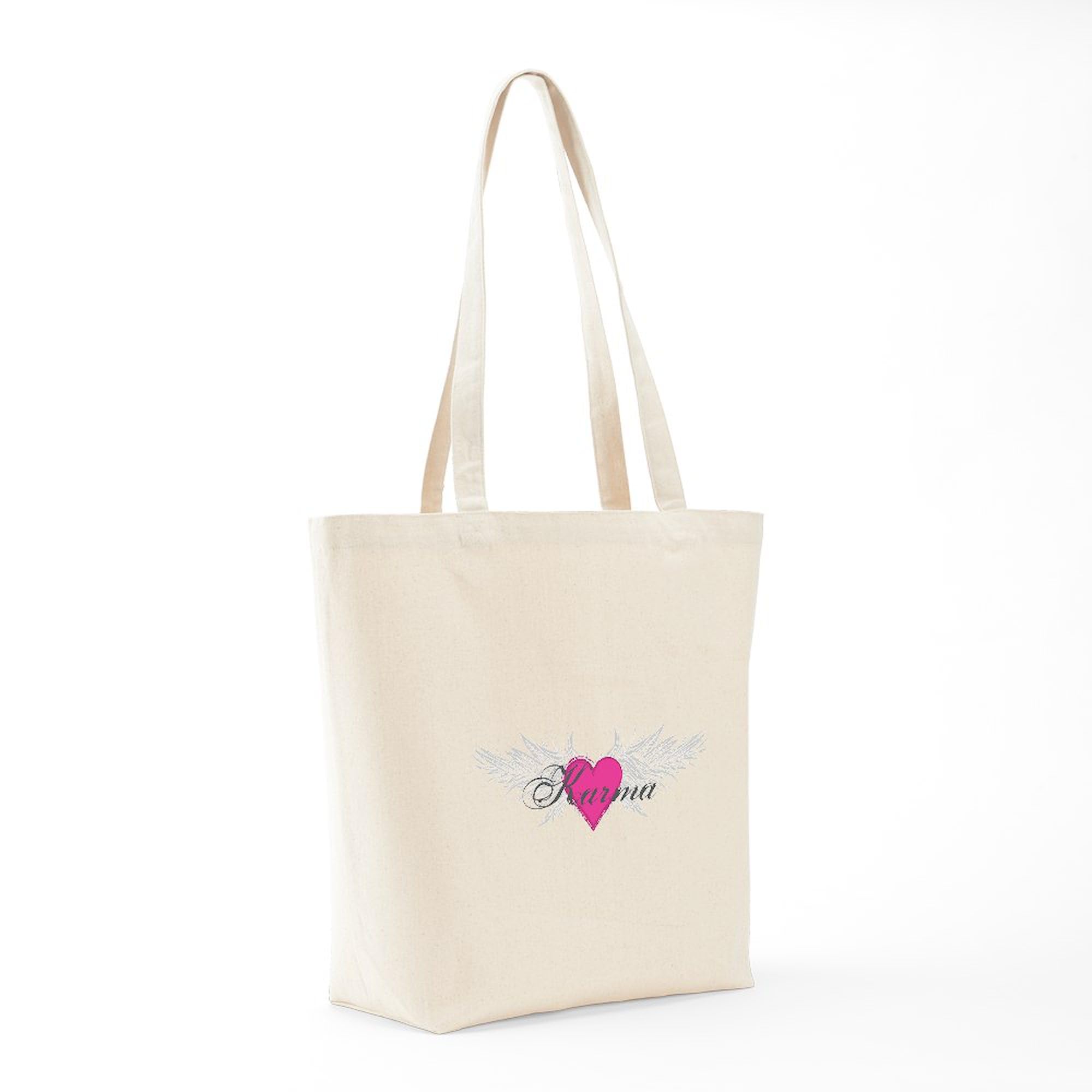 My Sweet Angel Karma Tote Bag - Natural Canvas Reusable Shopping Bag for Groceries, Beach & Everyday Use