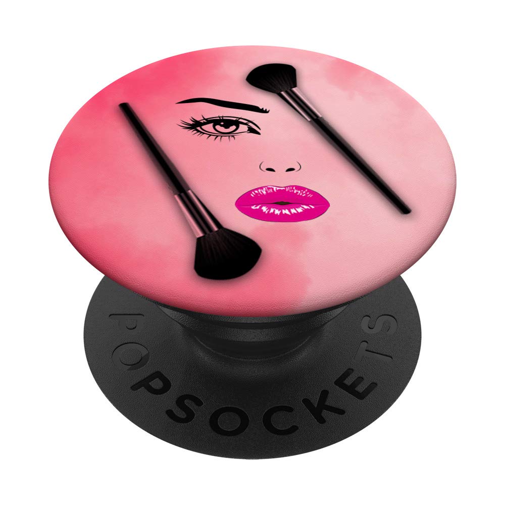Professional Pink Lash Lips Design PopGrip - Swappable Phone Grip for Makeup Artists & Cosmetologists | Perfect for Salon Work, Beauty Photography & Social Media Content Creation