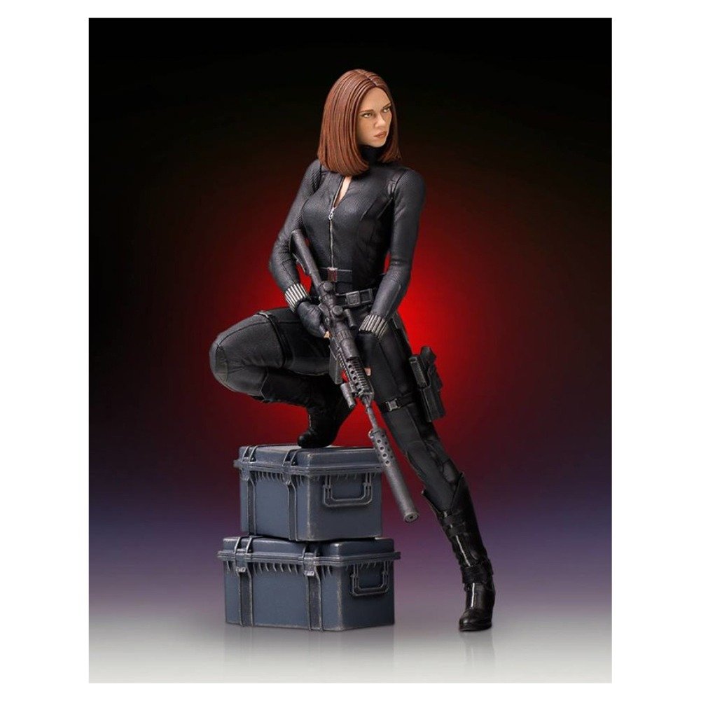 Captain America & Black Widow 9-Inch Collectible Statue - The Winter Soldier Movie Edition | Marvel Avengers Action Figure for Display & Gift Giving