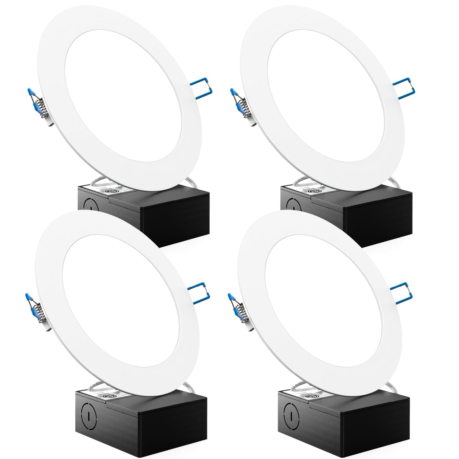 Sunco 4 Pack 6 Inch Ultra Thin LED Recessed Ceiling Lights - 3000K Warm White, Dimmable, 14W=100W, Canless with Junction Box - Perfect for Living Room, Kitchen & Bedroom Lighting