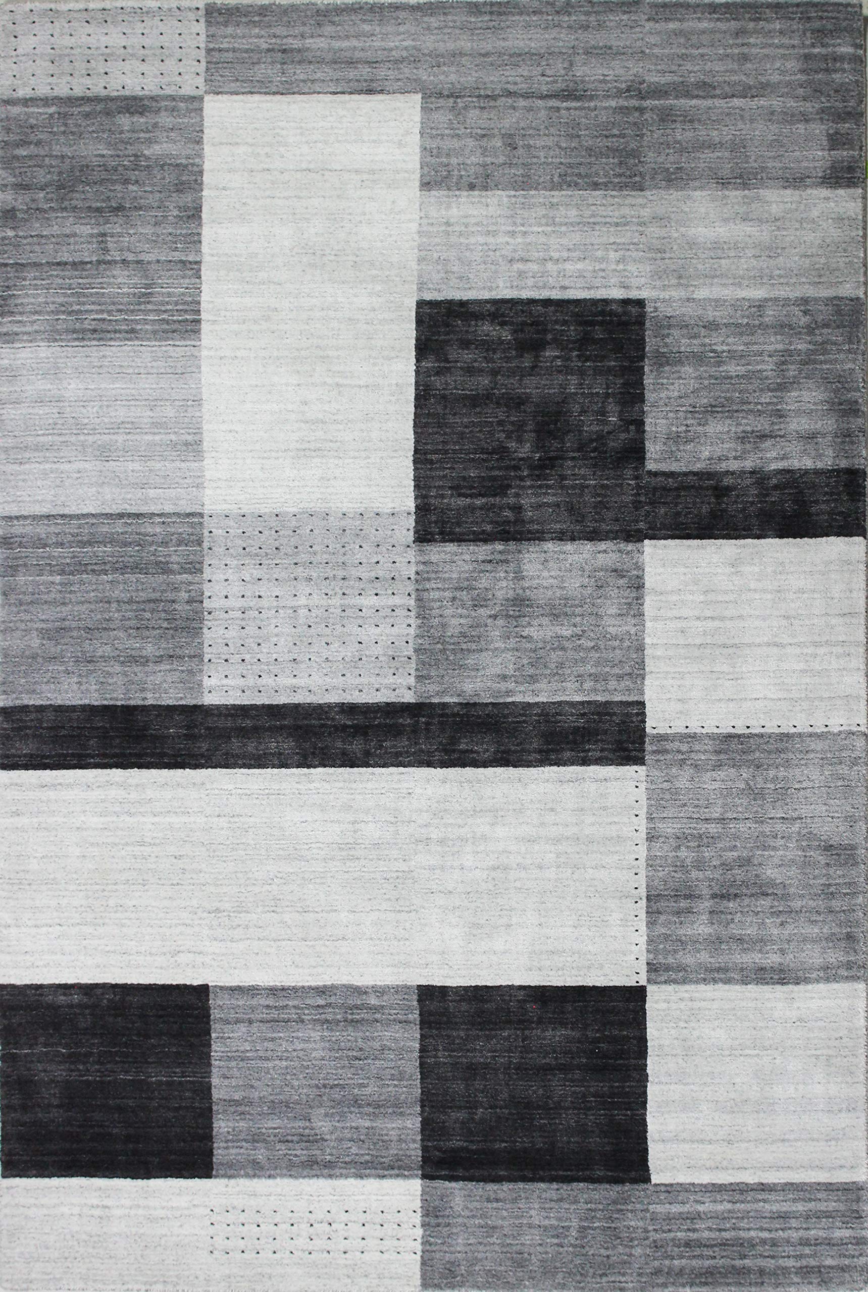 Bashian Collection Luxury Hand Loomed Wool & Viscose Area Rug - 2.6’ x 10’ Ivory/Grey Runner Rug for Entryway, Living Room, Bedroom - Soft & Durable Home Decor for High-Traffic Areas