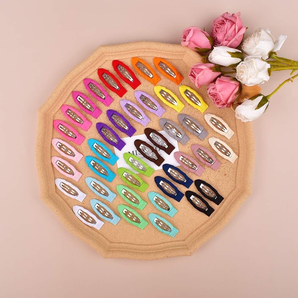 No-Slip 2 Inch Snap Hair Clips for Toddlers, Girls, Kids & Women - 20 Pairs Solid Color Hair Barrettes - Perfect for School, Parties & Everyday Styling