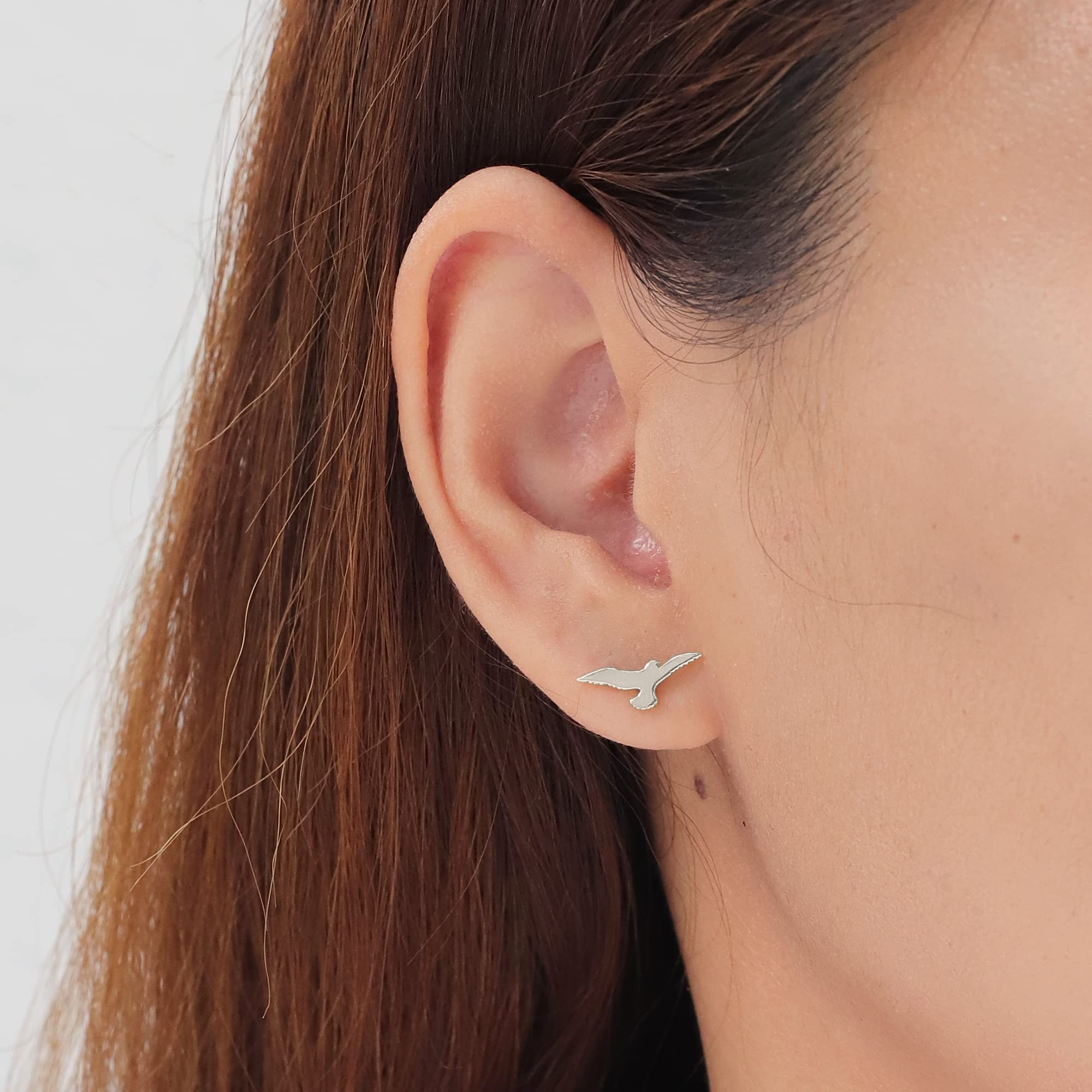 Sterling Silver Soaring Eagle Bird Silhouette Stud Earrings for Women | Boma Jewelry | Perfect for Everyday Wear, Gifts & Special Occasions