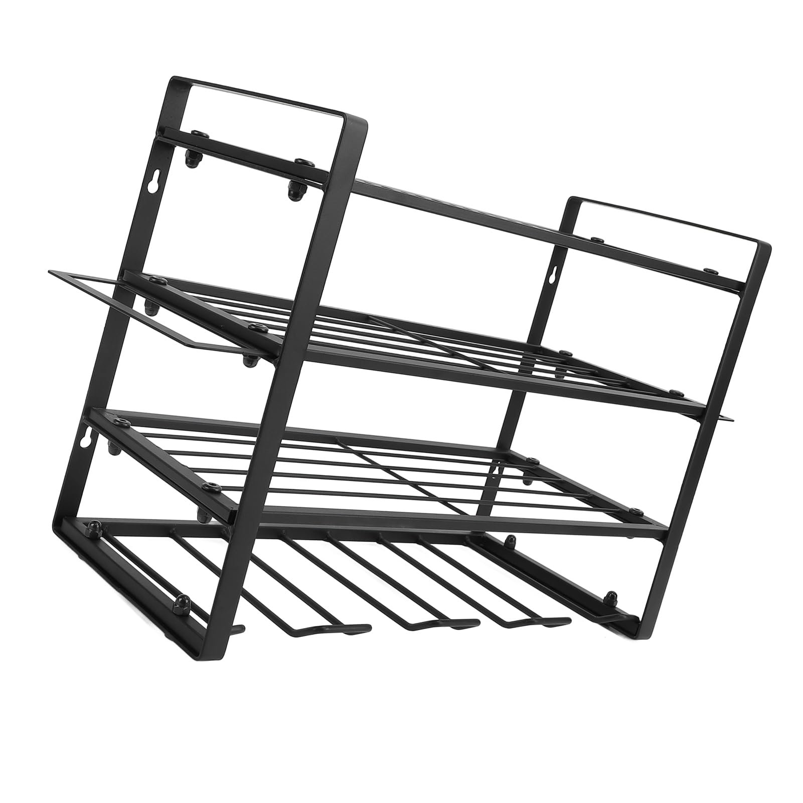 Heavy Duty Wall Mount Power Tool Organizer - 4 Layer Drill Holder & Storage Rack with Nut Screw for Cordless Drills | Garage Workshop Tool Organization Solution