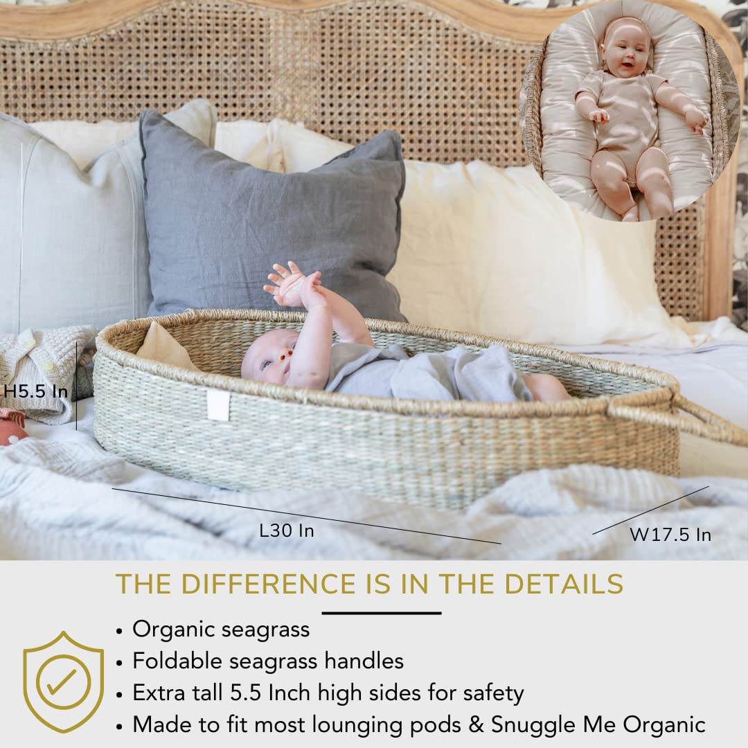 Premium Organic Baby Nursery Bundle - Handmade Matching Baby Changing Basket & Diaper Caddy Organizer for Newborn Essentials | Perfect for Nursery Organization & Baby Shower Gifts