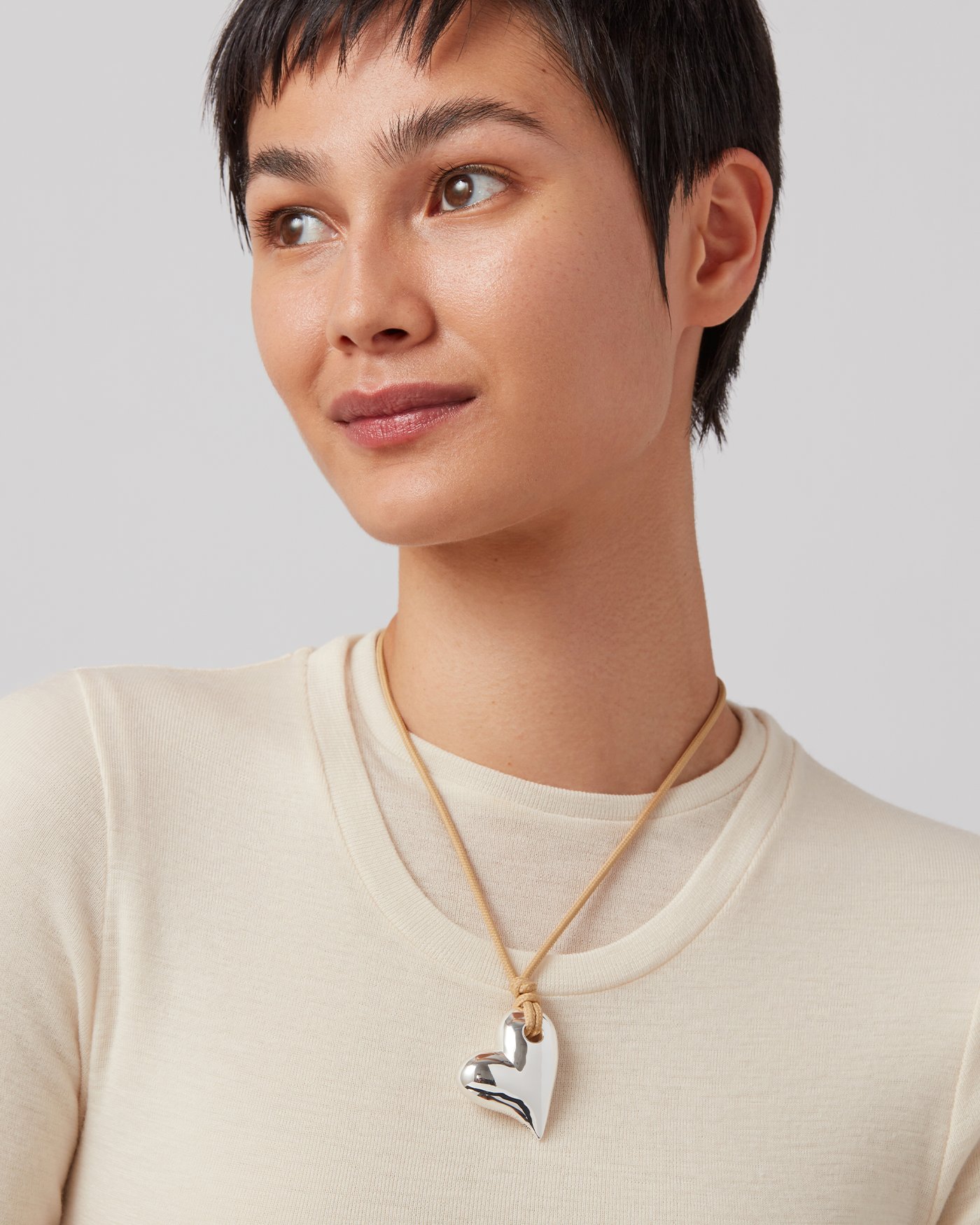 Art Heart On A String Necklace - Elegant Pendant Jewelry for Women, Romantic Gift for Valentine's Day, Anniversary & Special Occasions
