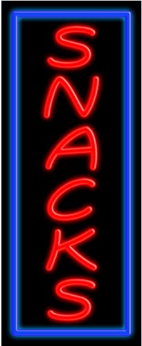Vintage Neon Glass Snack Bar Sign #11028 - Handcrafted in USA - Perfect for Diner, Cafe & Retro Home Decor