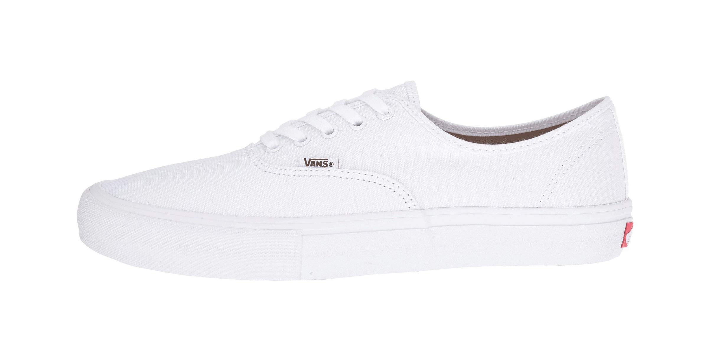 Vans Authentic Pro Skate Shoes - True White/White - Men's Size 5, Women's Size 6.5 - Classic Low-Top Sneakers for Skateboarding, Casual Wear & Street Style Fashion