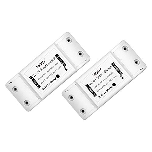 WiFi Smart Light Switch Module - DIY Universal Breaker Timer, Works with Alexa & Google Home, Smart Life APP Wireless Remote Control (2 Pack) - Perfect for Home Automation, Smart Lighting Control & Energy Saving